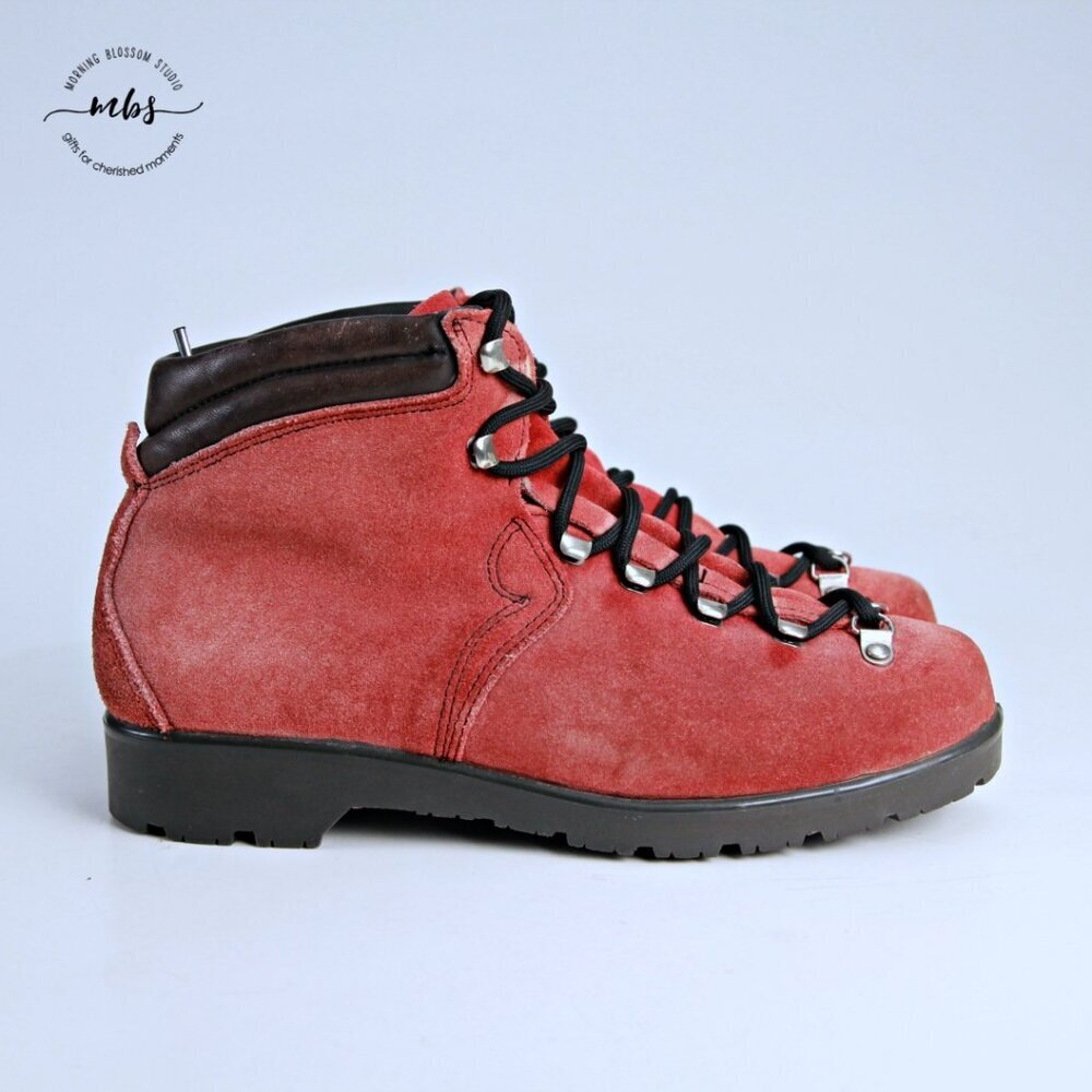 Kastinger Austria Leather Lace Up Boots Orange Red Women AU‎ 6.5 US 8.5 EU 39